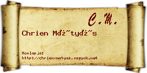 Chrien Mátyás névjegykártya